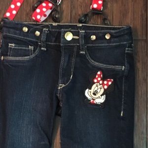 H&M Bottoms - H&M Minnie Mouse Jeans with suspenders H&M Bottoms - H&M Minnie Mouse Jeans with suspenders